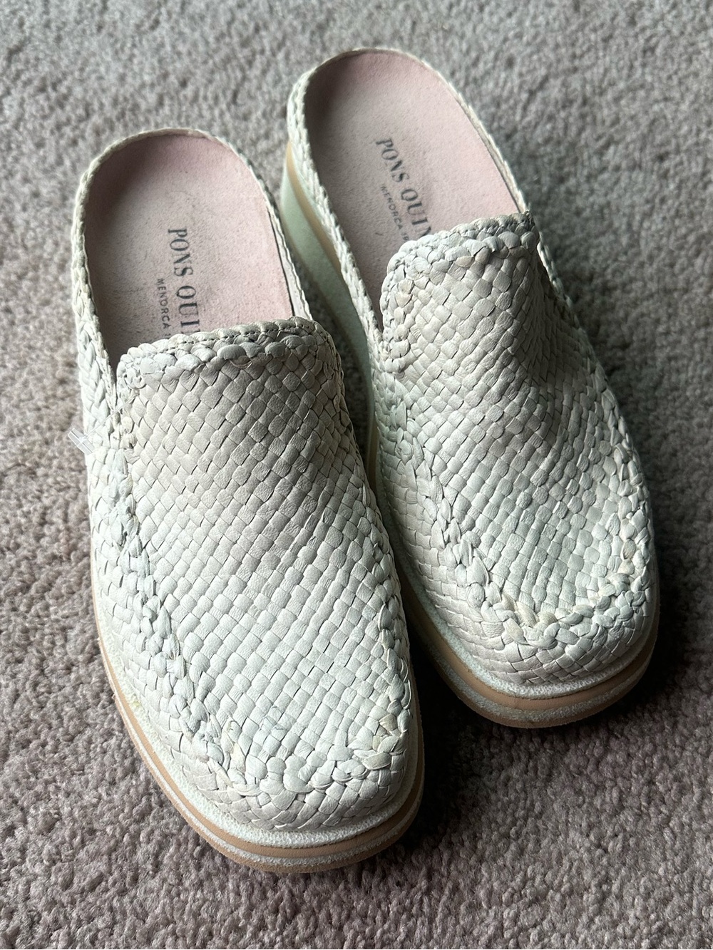 Pons Quintana Woven Leather Slides 7.5